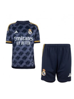 Otroški Nogometna dresi replika Real Madrid Gostujoči 2023-24 Kratek rokav (+ hlače)